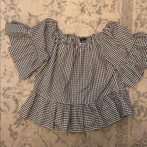 Off the shoulder gingham top